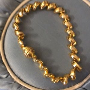 18K Yellow Gold San Marco Bracelet 925 Sterling Silver Vermeil Italy